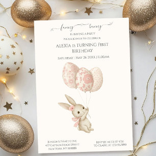 Niedlich Light Pink Baby Bunny Ostergeburt Einladung