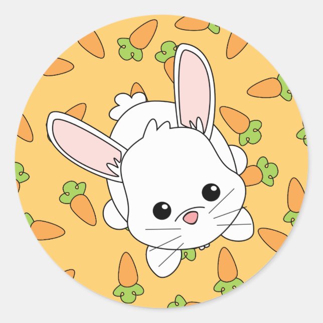 Niedlich Lil' Bunny Runder Aufkleber (Vorderseite)