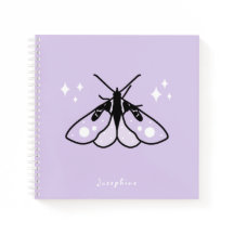 Niedlich-Lila-Moth-Notebook mit Namen