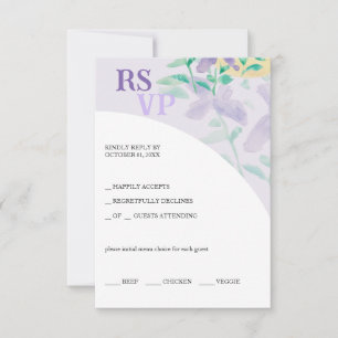 Niedlich Lilac Blue Green Floral Water RSVP Karte
