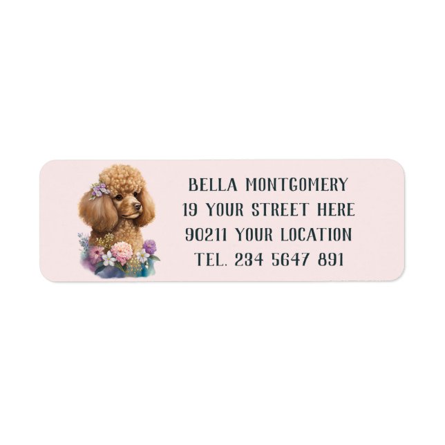 Niedlich Lilac Floral Poodle Dog Design Lila Girl (Vorne)
