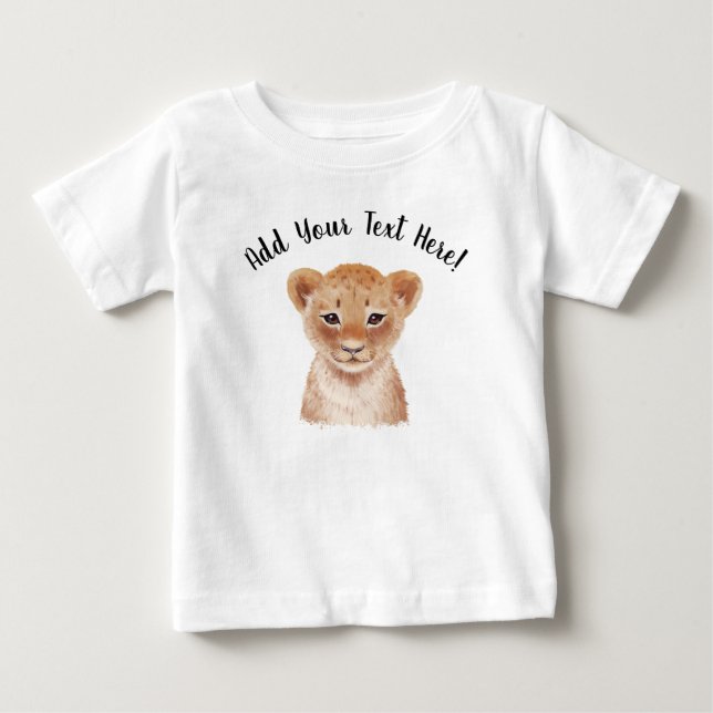 Niedlich Lion Cub Personalisiert  Baby T-shirt (Vorderseite)