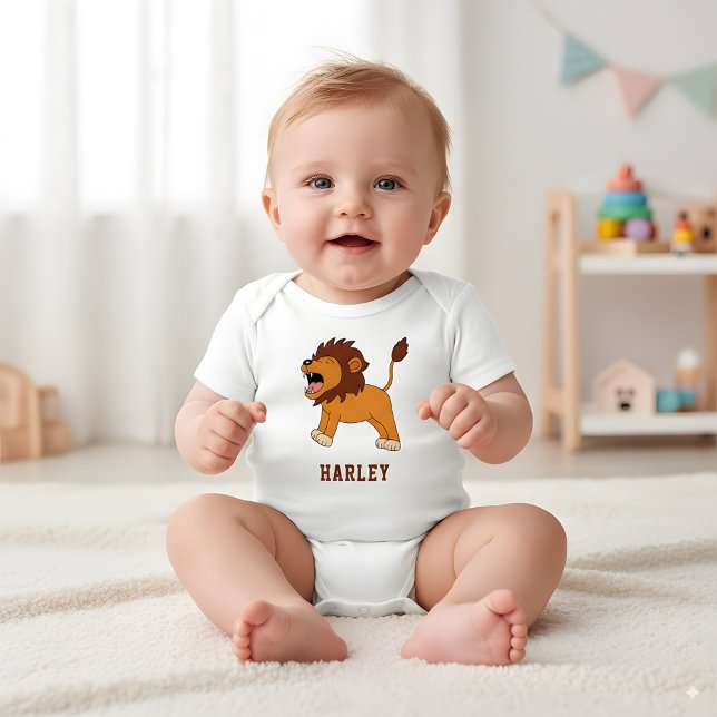 Niedlich Lion Einzigartiger Junge Personalisierter Baby Strampler (Von Creator hochgeladen)