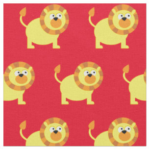 Niedlich Lion Kid Baby Kinderzimmer Red Big Cat Stoff