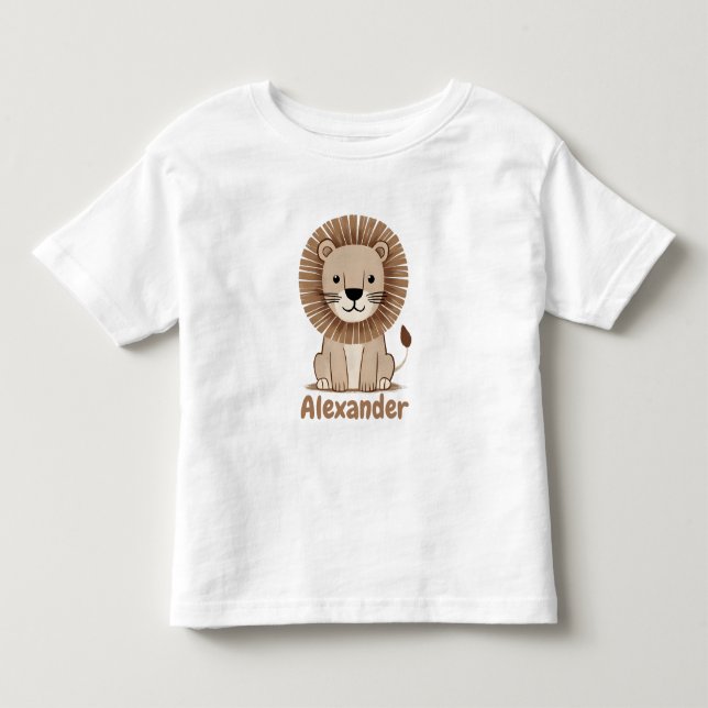 Niedlich Lion Kids Name personalisierbar Kleinkind T-shirt (Vorderseite)