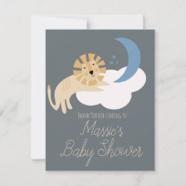 Niedlich Lion Moon Cloud Baby Dusche Danke Karte