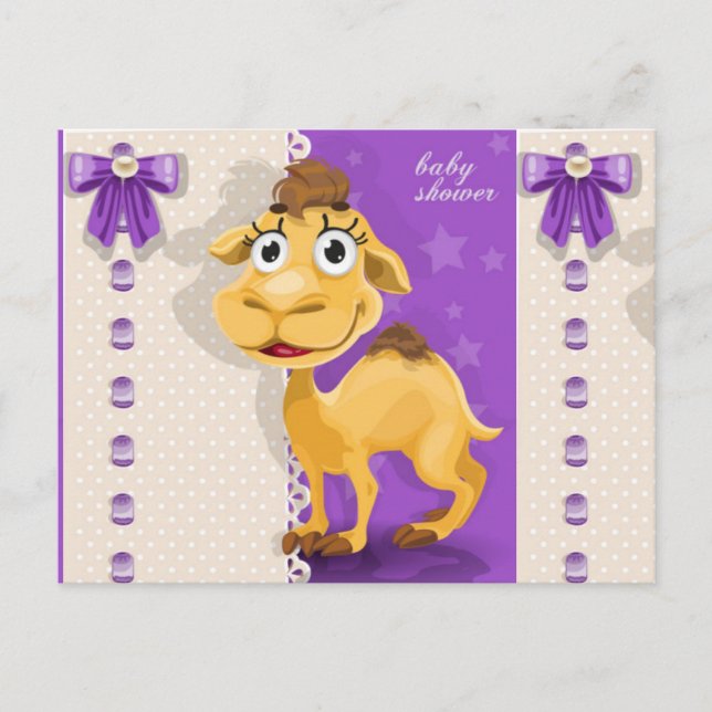 Niedlich Litel Camel Baby Dusche Einladungspostkarte (Vorderseite)