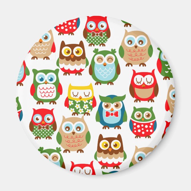 Niedlich Litte Owls Magnet (Vorne)