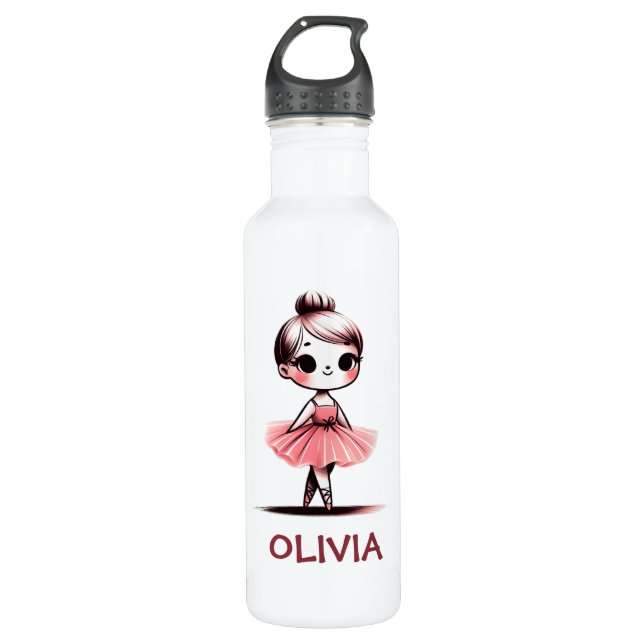 Niedlich Little Ballerina Girl Edelstahlflasche (Vorderseite)