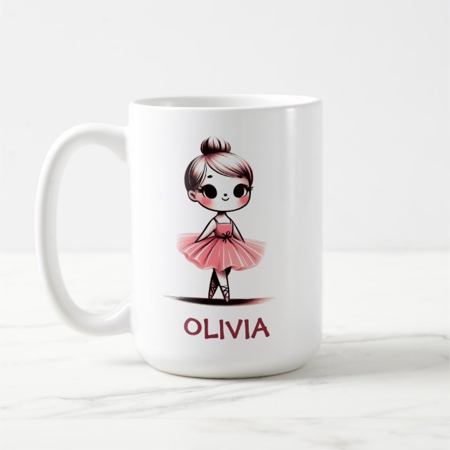Niedlich Little Ballerina Girl Kaffeetasse (Links)