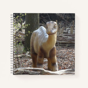 Niedlich Little Beige Dinosaur Square Notebook Notizbuch