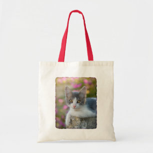 Niedlich Little Bicolor Kitten Fluffy Foto Cat Lov Tragetasche