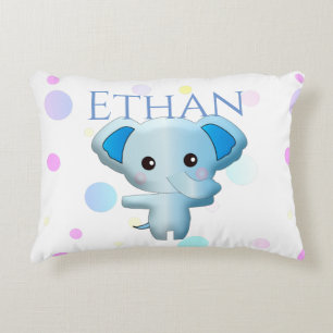 Niedlich Little Blue Boy Elephant Dekokissen