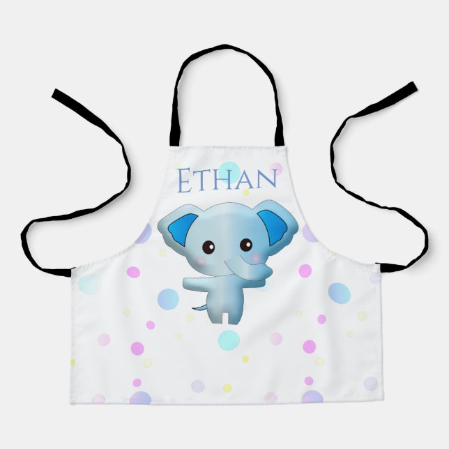 Niedlich Little Blue Boy Elephant Schürze (Vorderseite)