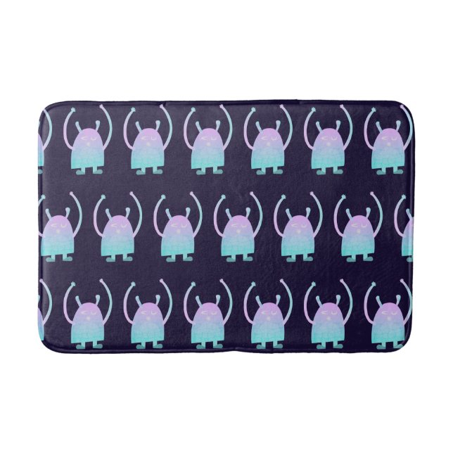 Niedlich Little Blue Monster Badematte (Vorderseite)