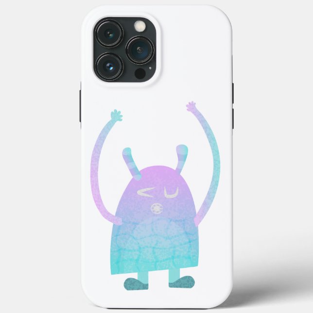 Niedlich Little Blue Monster Case-Mate iPhone Hülle (Rückseite)