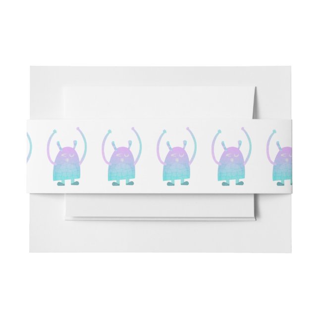 Niedlich Little Blue Monster Einladungsbanderole (Vorderseite Beispiel)