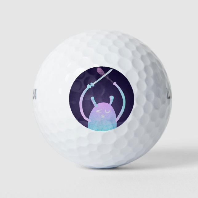 Niedlich Little Blue Monster Golfball (Vorderseite)