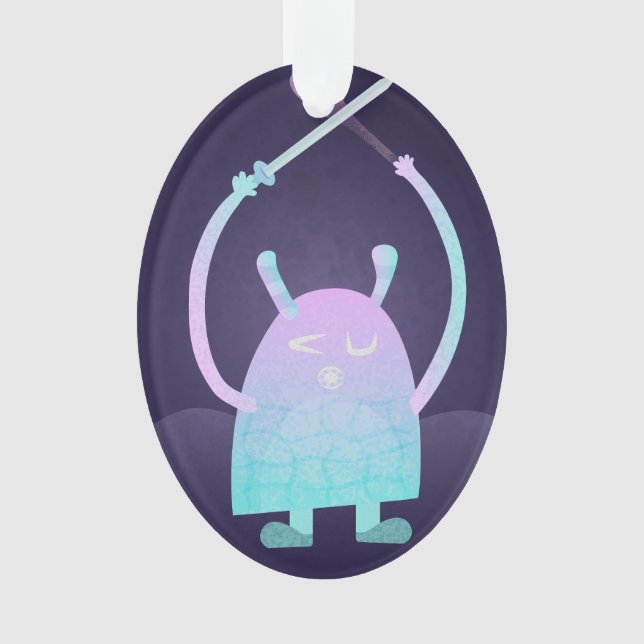 Niedlich Little Blue Monster Ornament (Vorderseite)