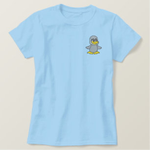 Niedlich Little Blue Pinguin Besticktes T-Shirt