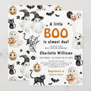 Niedlich Little Boo Baby Dusche Halloween Einladung