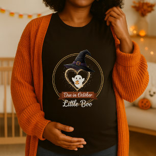 Niedlich Little Boo Due im Oktober Halloween Pregn T-Shirt