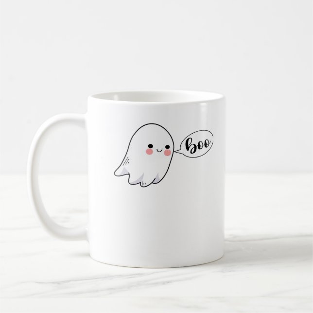 Niedlich Little Boo Grafik Coole Ästhetik Kaffeetasse (Links)