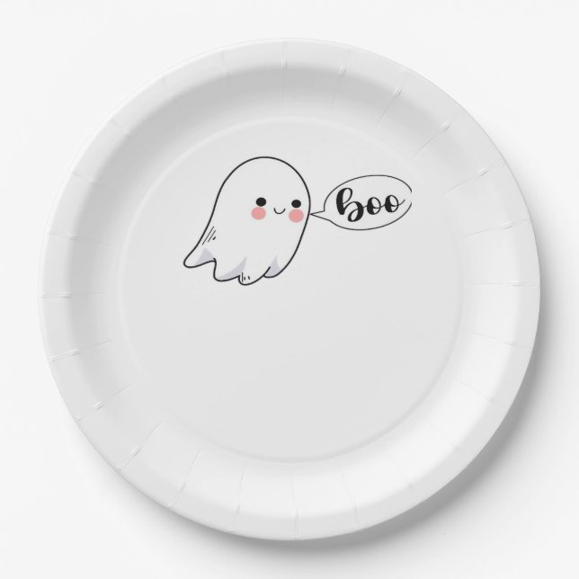 Niedlich Little Boo Grafik Coole Ästhetik Pappteller (Vorderseite)