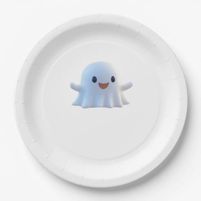 Niedlich Little Boo Retro Graphic Pappteller (Vorderseite)