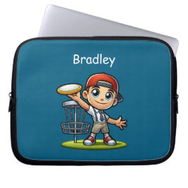 Niedlich Little Boy Playing Disk Golf Personalisie Laptopschutzhülle