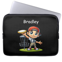 Niedlich Little Boy Playing Disk Golf Personalisie Laptopschutzhülle