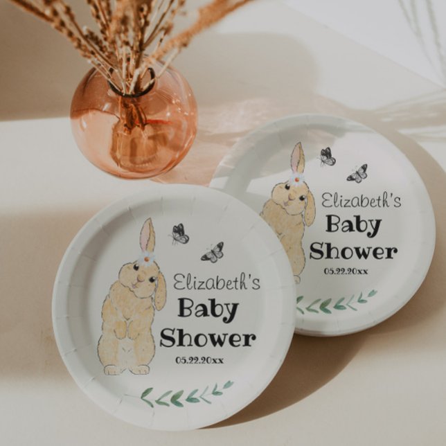 Niedlich Little Bunny Baby Dusche Pappteller (Von Creator hochgeladen)