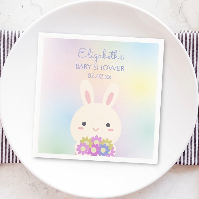 Niedlich Little Bunny & Blume Baby Girl Dusche Par Serviette (Von Creator hochgeladen)