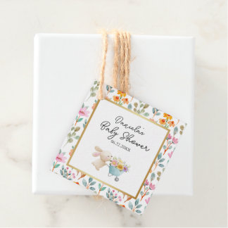 Niedlich Little Bunny Wildblumen Kinderdusche Geschenkanhänger