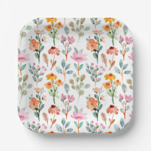 Niedlich Little Bunny Wildblumen Kinderdusche Pappteller