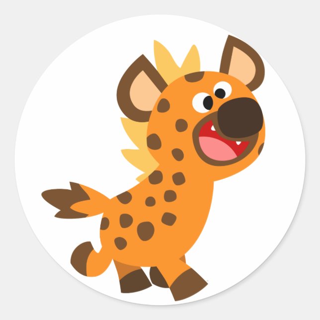 Niedlich Little Cartoon Hyena Sticker (Vorderseite)