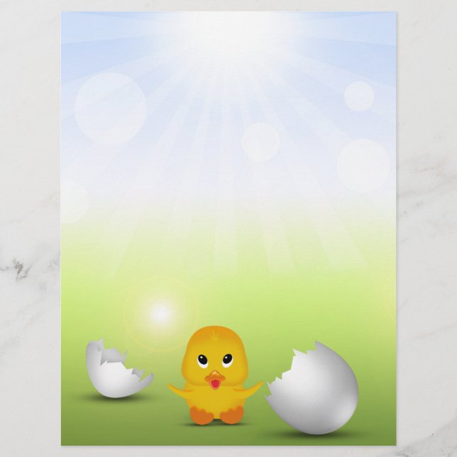 Niedlich Little Chick - Kids Letterhead Geschirr (Vorderseite)