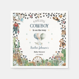 Niedlich Little Cowboy Western Wasserfarbe Kinderd Serviette