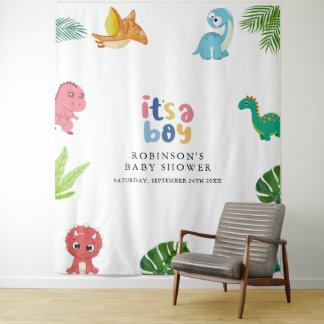 Niedlich Little Dino Baby Dusche Foto Stand Wandteppich