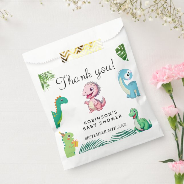 Niedlich Little Dino Baby Dusche Geschenktütchen (Versiegelt)