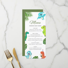 Niedlich Little Dino Baby Dusche Menükarte