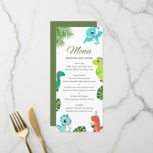 Niedlich Little Dino Baby Dusche Menükarte