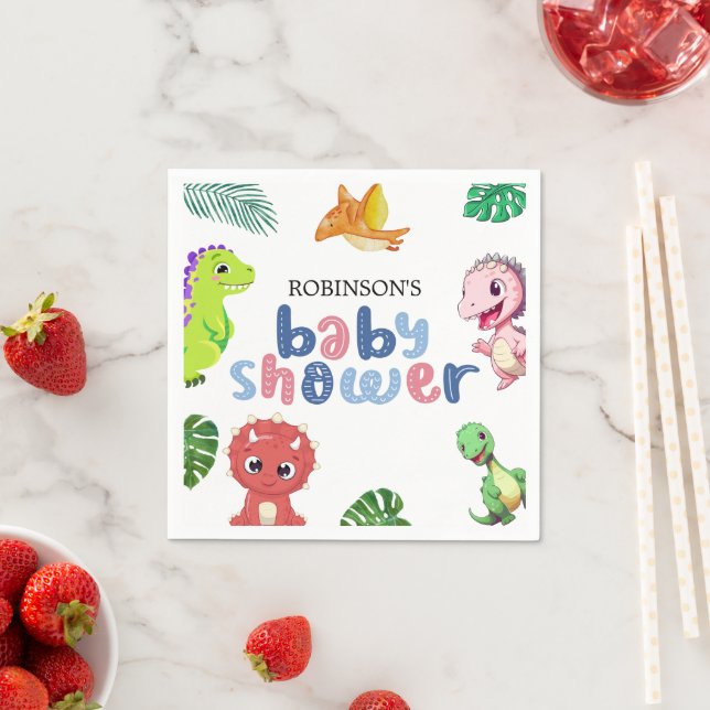 Niedlich Little Dino Baby Dusche Serviette (Beispiel)