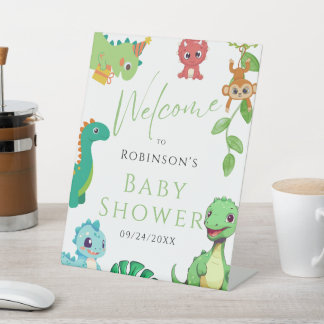 Niedlich Little Dino Baby Dusche Sockelschild