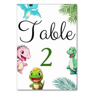 Niedlich Little Dino Baby Dusche Tischnummer