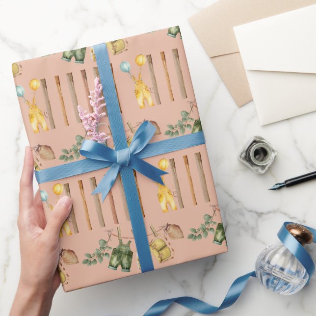 Niedlich Little Fisherman Fishing Baby Shower Geschenkpapier (Schenken)