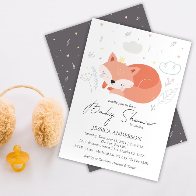 Niedlich Little Fox Babydusche Einladung (Von Creator hochgeladen)
