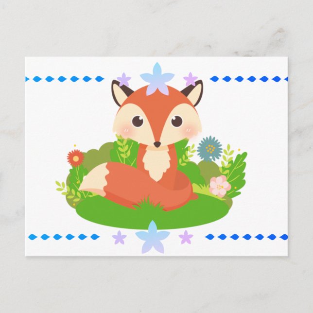 Niedlich Little Fox Postkarte (Vorderseite)