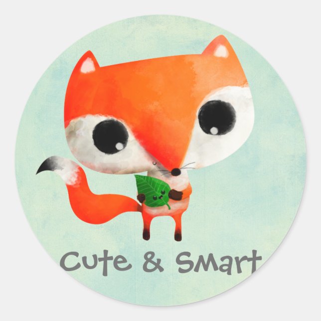 Niedlich Little Fox Runder Aufkleber (Vorderseite)