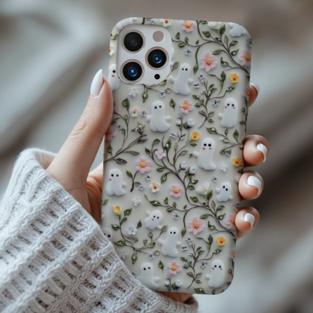 Niedlich Little Ghost Floral 3D Phone Case (Von Creator hochgeladen)